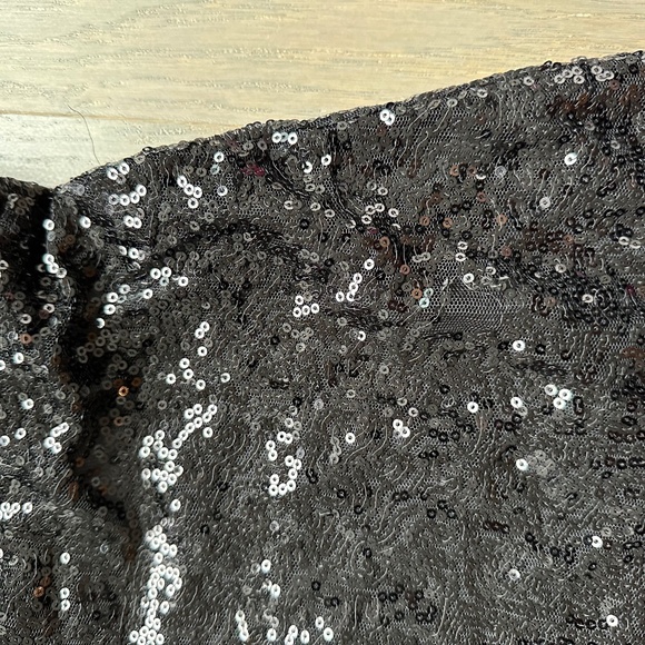 Ieena Mac Duggal Sequin Ruffled One Shoulder Gown Black Maxi Dress - Size 6 - Picture 13 of 14